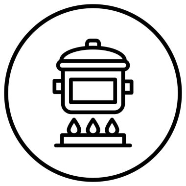 Pişirme Vektörü Simgesi Tasarım İllüstrasyonu