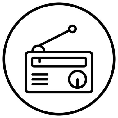 Radyo Vektörü Simgesi Tasarım İllüstrasyonu