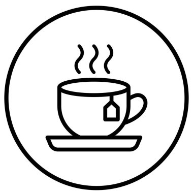 Çay Vektörü Simgesi Tasarım İllüstrasyonu