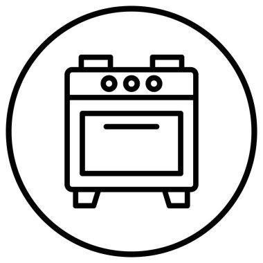 Fırın Vektörü Simgesi Tasarım İllüstrasyonu