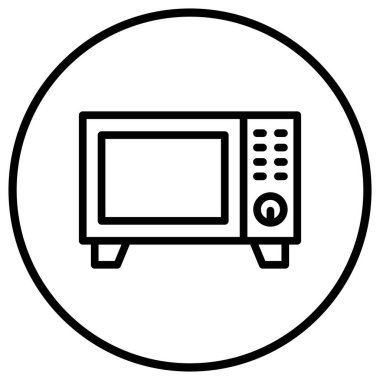 Mikrodalga Vektör Simgesi Tasarım İllüstrasyonu