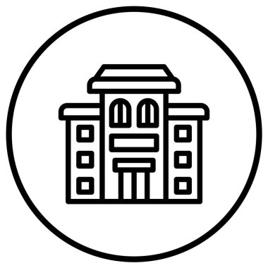 Otel Vektörü Simgesi Tasarım İllüstrasyonu