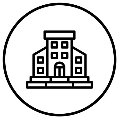 Konut Vektörü Simgesi Tasarım Çizimi