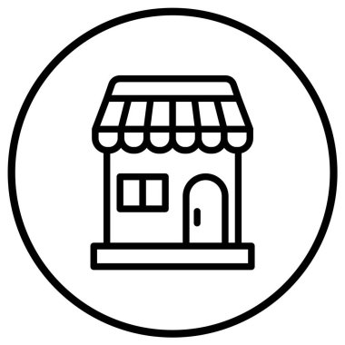 Dükkan Vektörü Simgesi Tasarım İllüstrasyonu