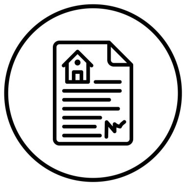 Ev belgesi Vektör Simgesi Tasarım İllüstrasyonu