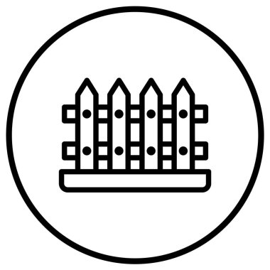 Çit Vektörü Simgesi Tasarım İllüstrasyonu
