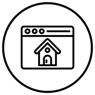 Ev Tarayıcısı Vektör Simgesi Tasarım İllüstrasyonu