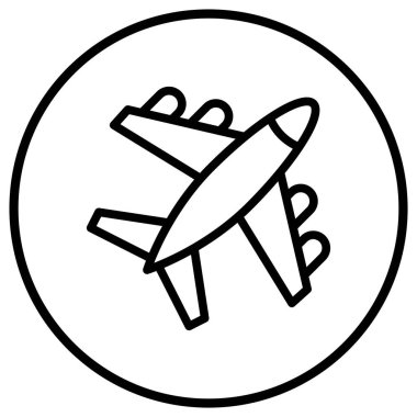 Uçak Vektör Simgesi Tasarım İllüstrasyonu