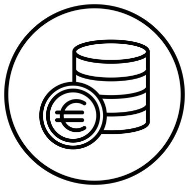 Euro Vektörü Simgesi Tasarım İllüstrasyonu