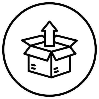 Kutu Vektörü Simgesi Tasarım Çizimi Açılıyor