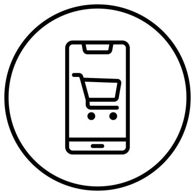 Çevrimiçi dükkan Vektör Simgesi Tasarım İllüstrasyonu