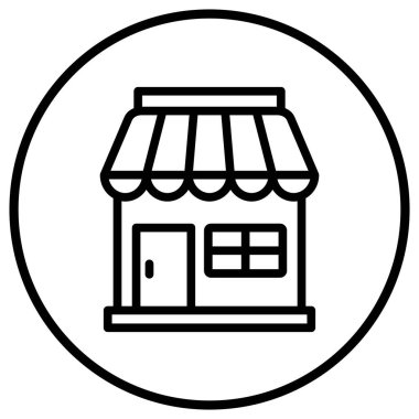 Dükkan Vektörü Simgesi Tasarım İllüstrasyonu