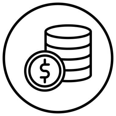 Dolar Vektörü Simgesi Tasarım İllüstrasyonu