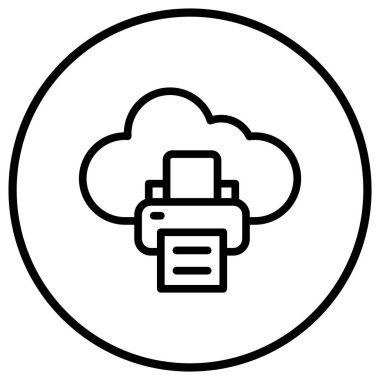 Yazıcı Vektör Simgesi Tasarım İllüstrasyonu