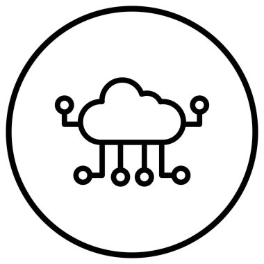 Bulut Hesaplama Vektörü Simgesi Tasarım İllüstrasyonu