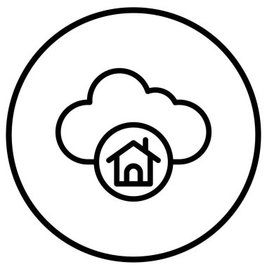 Akıllı Ev Vektörü Simgesi Tasarım İllüstrasyonu