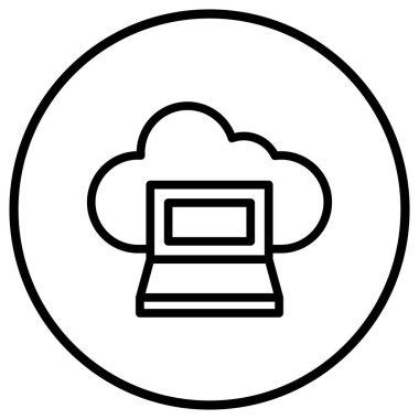 Laptop Vektör Simgesi Tasarım Çizimi