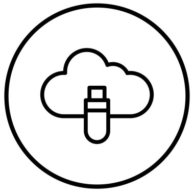 USB Vektör Simgesi Tasarım İllüstrasyonu