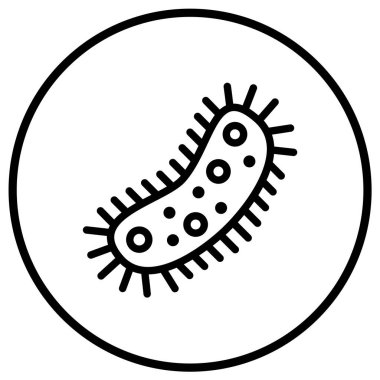 Bakteri Vektörü Simgesi Tasarım İllüstrasyonu