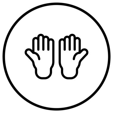 Eldiven Vektörü Simgesi Tasarım Çizimi