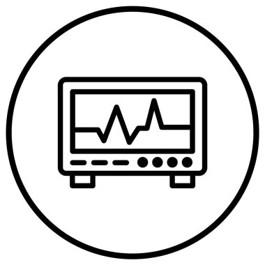 Ecg monitörü Vektör Simgesi Tasarım İllüstrasyonu
