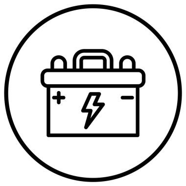 Pil Vektörü Simgesi Tasarım Çizimi