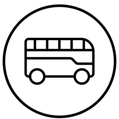 Otobüs Vektörü Simgesi Tasarım İllüstrasyonu