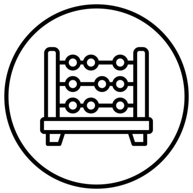 Abaküs Vektör Simgesi Tasarım Çizimi