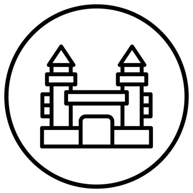 Şişirilebilir Kale Vektör Simgesi Tasarım İllüstrasyonu