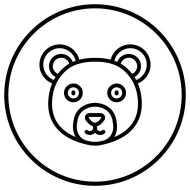 Ayı Vektörü Simgesi Tasarım İllüstrasyonu