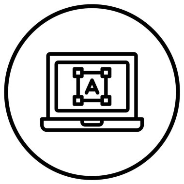 Yazı tipi boyutu Vektör Simgesi Tasarım İllüstrasyonu