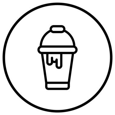 Boya Kovası Vektör Simgesi Tasarım Çizimi