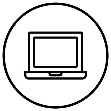 Laptop Vektör Simgesi Tasarım Çizimi