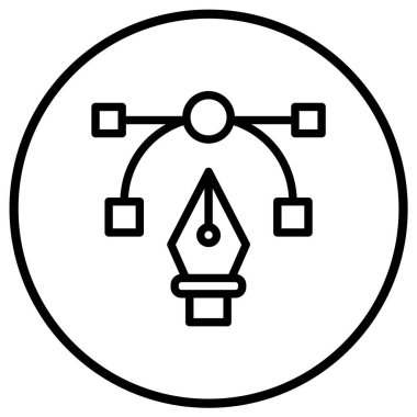 Vektör Vektörü Simgesi Tasarım İllüstrasyonu