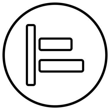 Sol Hizalama Vektörü Simgesi Tasarım İllüstrasyonu