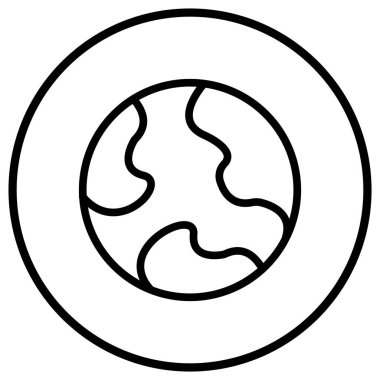 Dünya Vektörü Simgesi Tasarım İllüstrasyonu