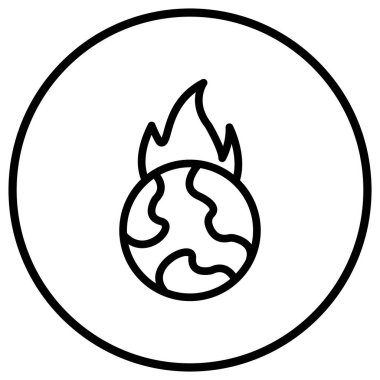 Alev Vektörü Simgesi Tasarım İllüstrasyonu