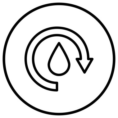 Su döngüsü Vektör Simgesi Tasarım Çizimi