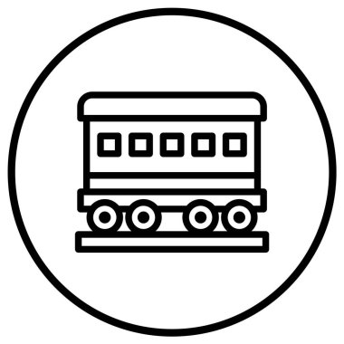 Vagon Vektörü Simgesi Tasarım İllüstrasyonu