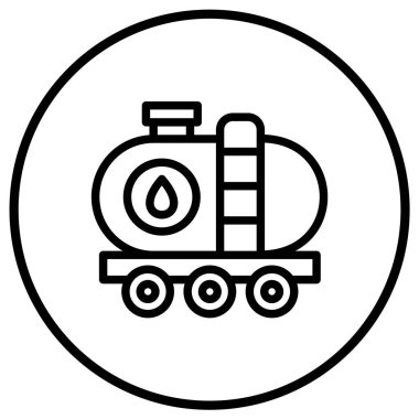 Tank vagonu Vektör Simgesi Tasarım İllüstrasyonu