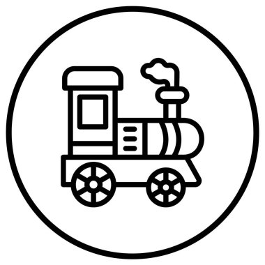 Lokomotif Vektör Simgesi Tasarım İllüstrasyonu