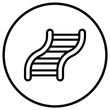 Demiryolu Vektör Simgesi Tasarım İllüstrasyonu