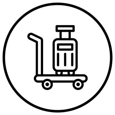 Bagaj Vektörü Simgesi Tasarım İllüstrasyonu