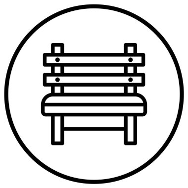 Bench Vektör Simgesi Tasarım İllüstrasyonu