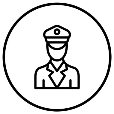 Subay Vektör Simgesi Tasarım Çizimi