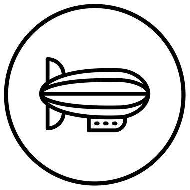 Zeplin Vektör Simgesi Tasarım Çizimi