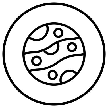 Gezegen Vektörü Simgesi Tasarım Çizimi