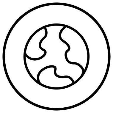 Dünya Vektörü Simgesi Tasarım İllüstrasyonu