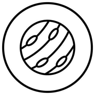 Neptün Vektör Simgesi Tasarım İllüstrasyonu