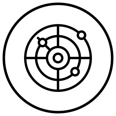 Radar Vektör Simgesi Tasarım Çizimi